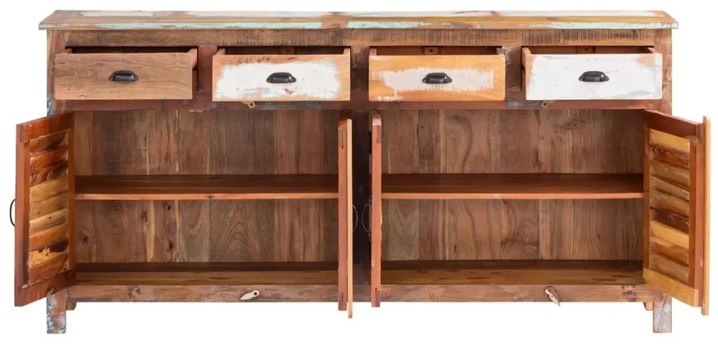 furniture-nabytek.cz - Masivní komoda Wakefield z recyklovaného dřeva, lakovaná, vícebarevná – 182×45×90 cm