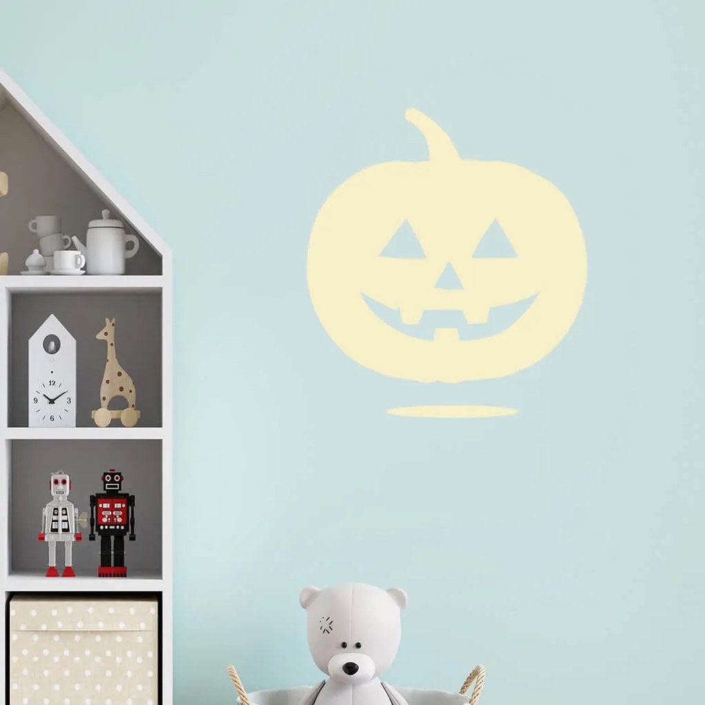 Veselá Stena Samolepka Halloweenska tekvica Farba: bílá, Veľkosť: 40 x 45 cm