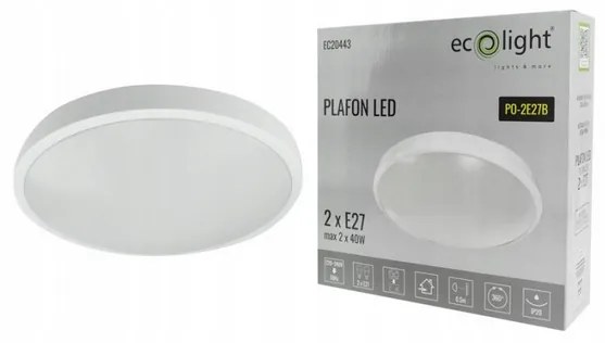 ECOLIGHT LED stropné svietidlo 2x E27 + 2x žiarovka Philips E27 10W 1055lm