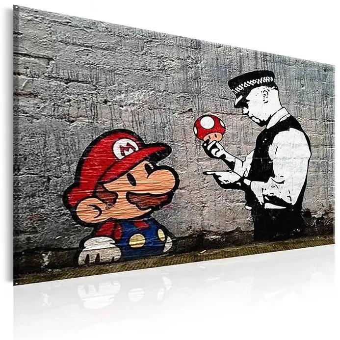 Obraz - Mario and Cop by Banksy Veľkosť: 120x80, Verzia: Na talianskom plátne