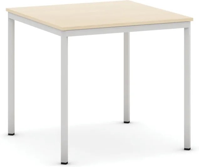 Jedálenský stôl, 800 x 800 mm, doska breza, podnož sv. sivá