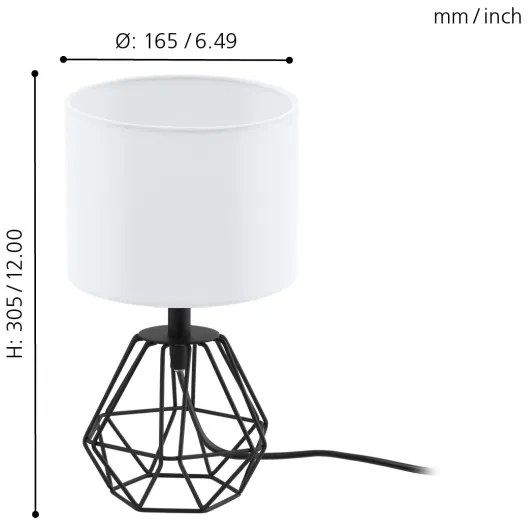Eglo 95789- Stolná lampa CARLTON 2 1xE14/60W/230V