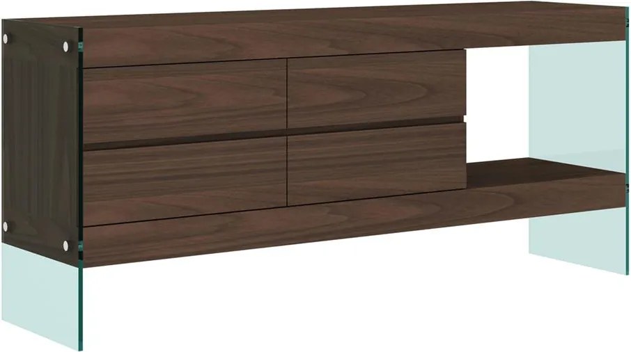 Komoda Soho 184 cm orech/číra