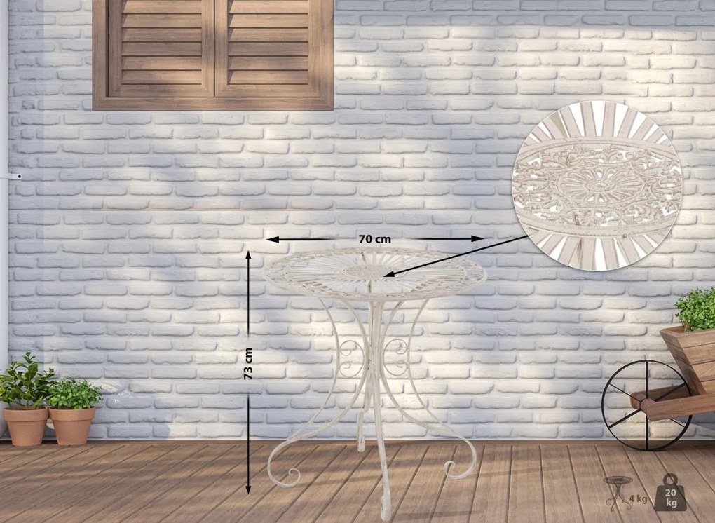 Kovový stôl GS13437402 - Krémová antik