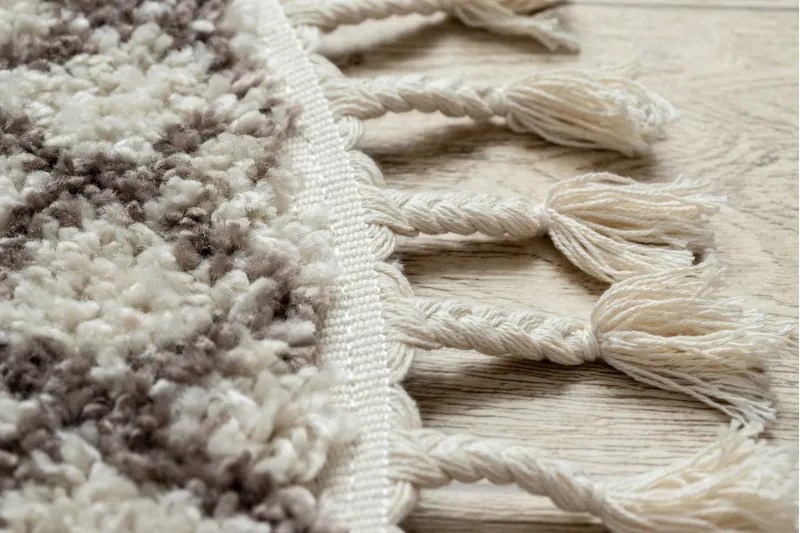 Dywany Łuszczów, Kusový koberec Berber Tanger B5940 cream and brown kruh, 120x120 (priemer) kruh, hnedá, obývacia izba