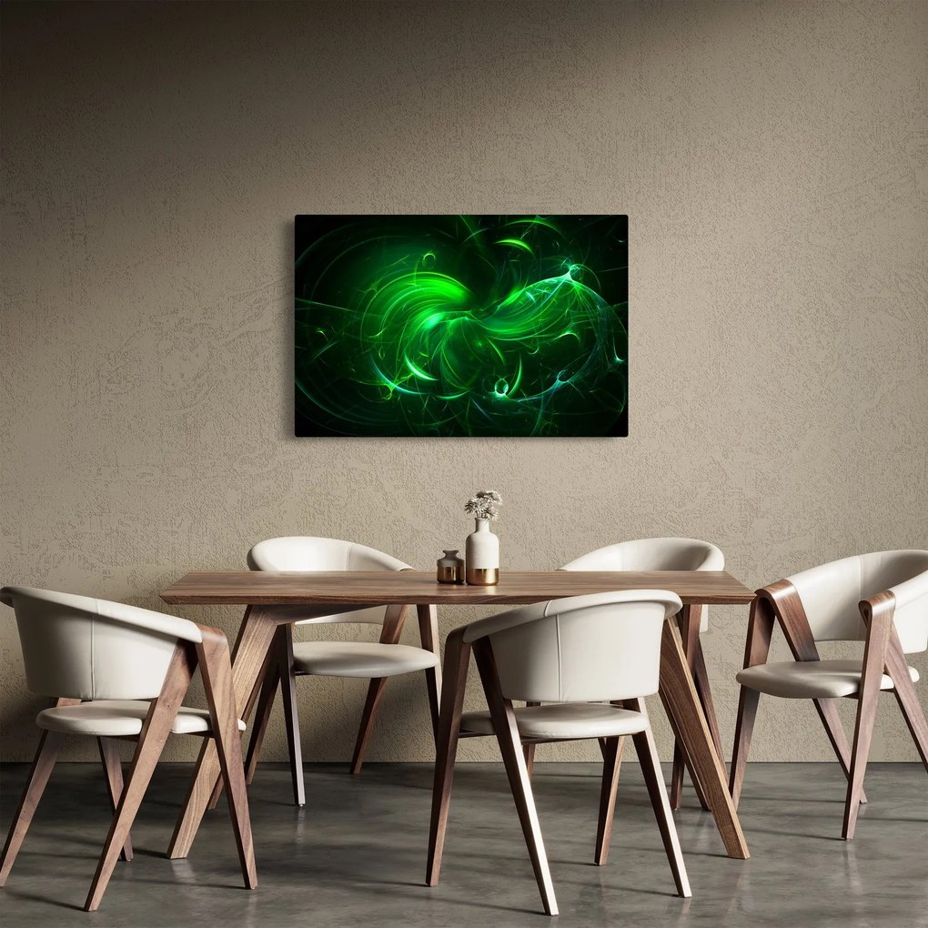 Obraz - zelená abstrakcia (90x60 cm)