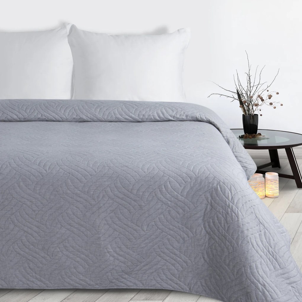 PREHOZ NA POSTEĽ LEN 200X220 CM STRIEBORNÝ