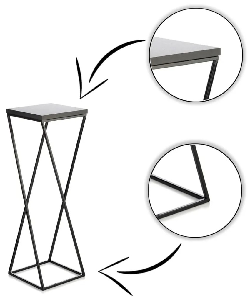 Kvetinový stojan LOFT I 70 cm čierny