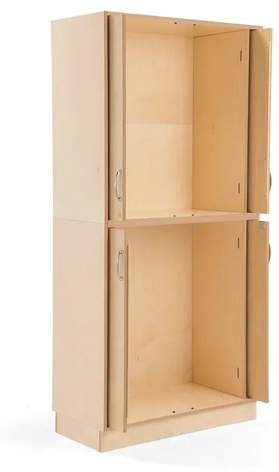 Drevená úložná skriňa bez políc, 2100x1000x490 mm, breza