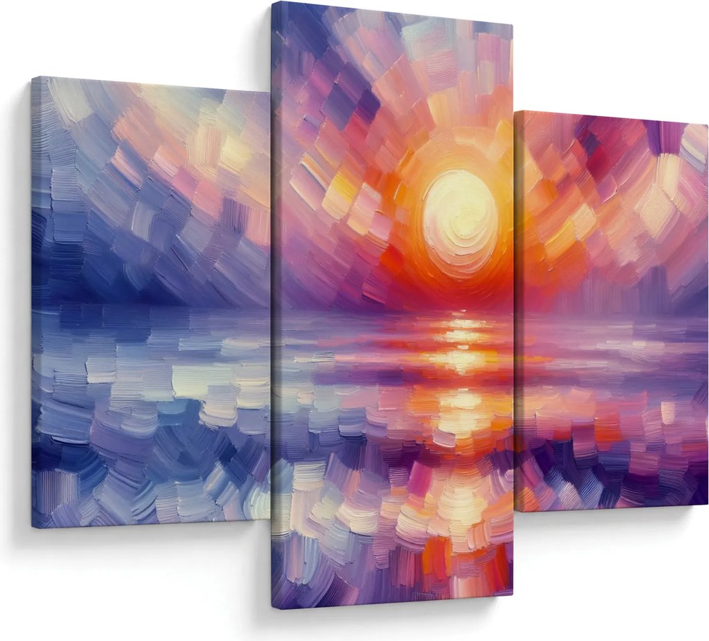 Obraz - Farebný umelecký západ slnka (90x60 cm)
