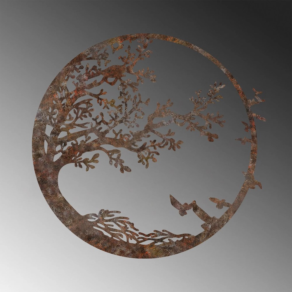 Nástenná kovová dekorácia Hrdzavý strom viacfarebná