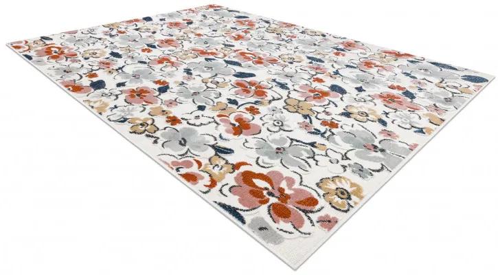 Dywany Łuszczów Kusový koberec Botanic 65239 flowers ecru – na von aj na doma - 117x170 cm