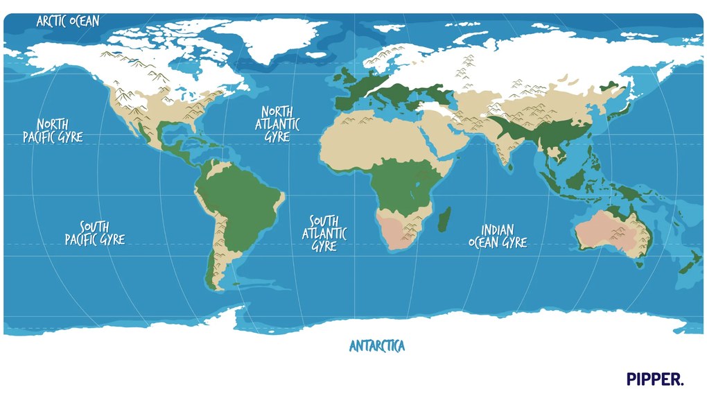 PIPPER. Samolepiaca textilná tapeta - Detská mapa sveta