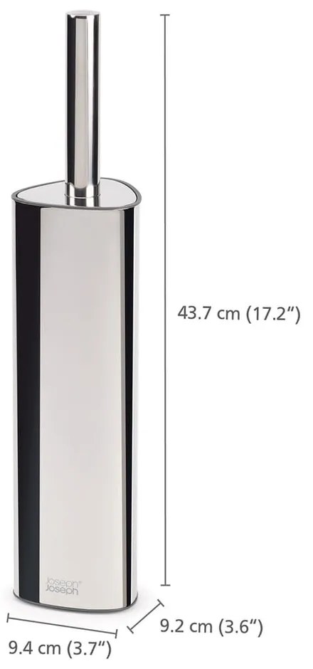 WC kefa z nehrdzavejúcej ocele v striebornej farbe Flex – Joseph Joseph