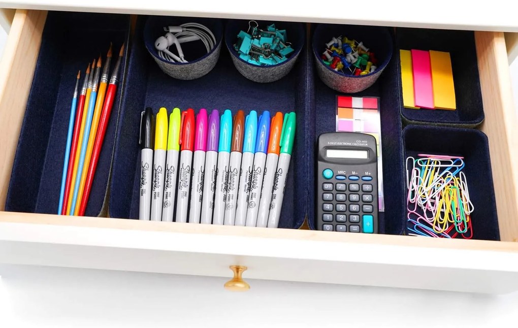 Zeller Present Organizéry na kozmetiku, na písacie potreby, na šperky, sada 8 ks, textilné - plstené