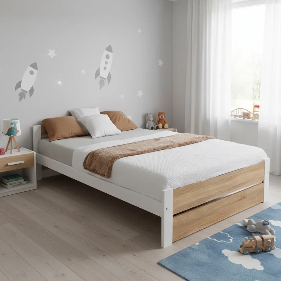 Posteľ LEA s matracom a roštom | 80 x 200 cm Farba: dub sonoma