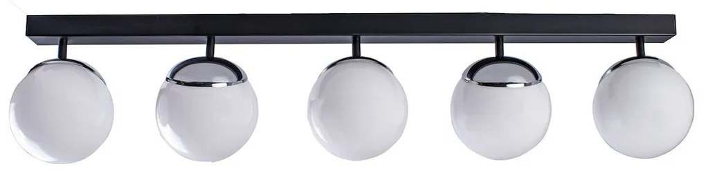 Stropné svietidlo Sfera, 5x biele sklenené tienidlo, b/ch