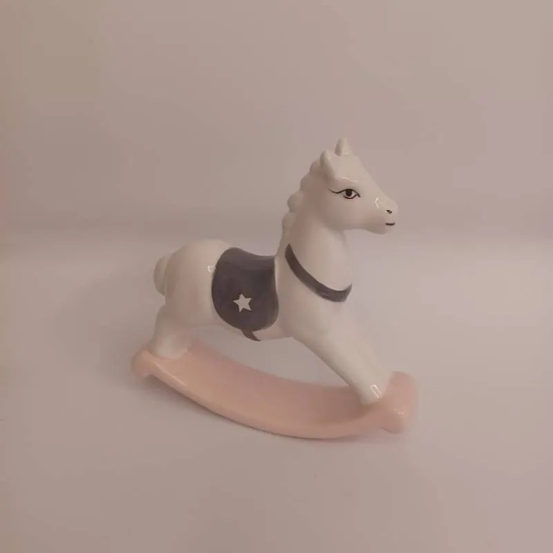 DECOLED Keramický houpací koník, 14,8 x 3,7 x 13,5 cm