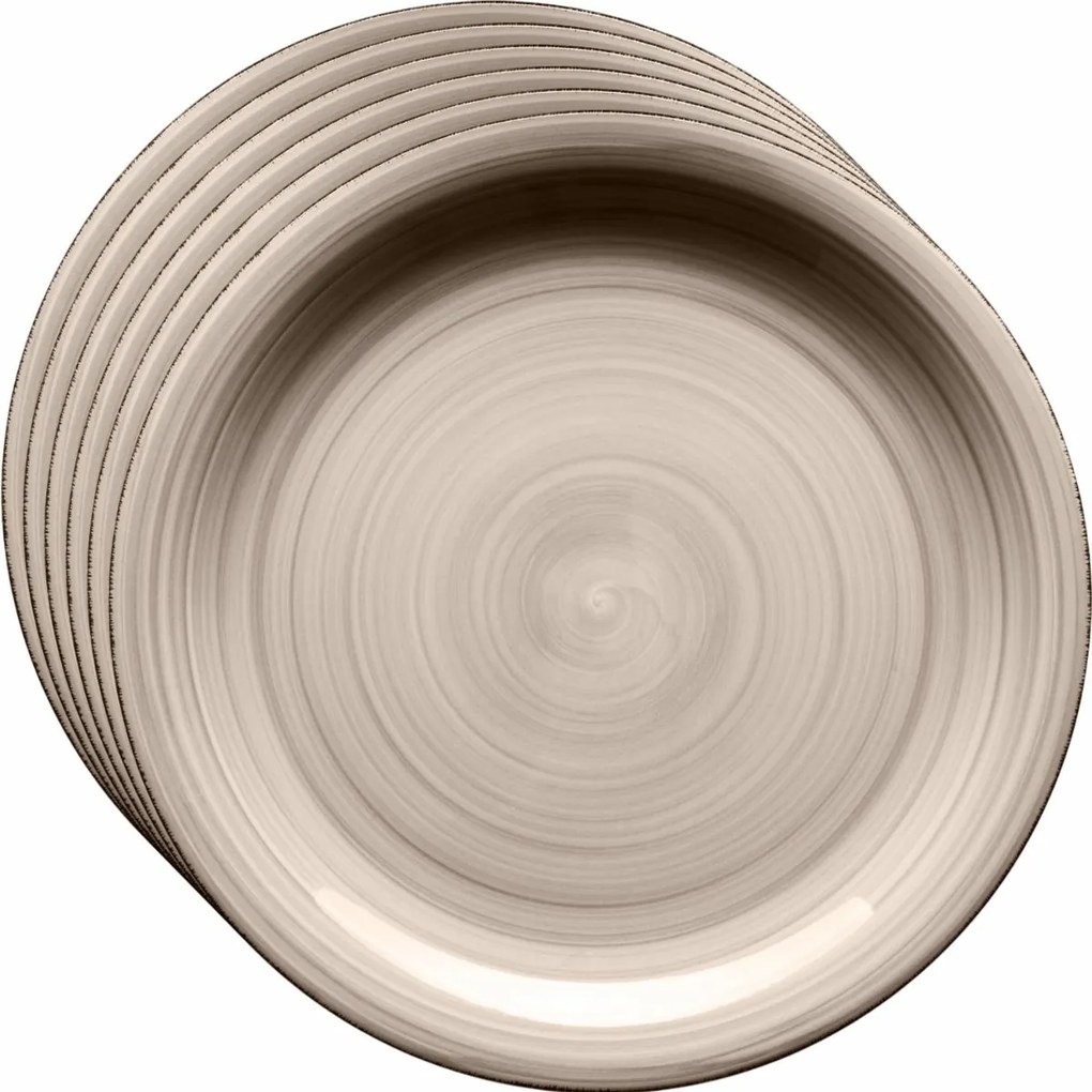 Mäser Súprava 6 plytkých tanierov Bel Tempo 27 cm, taupe