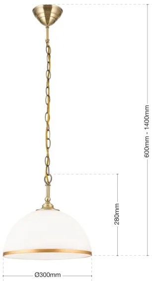 Orion HL 6-1809/1 - Luster na reťazi OLD LAMP 1xE27/40W/230V biela/mosadz