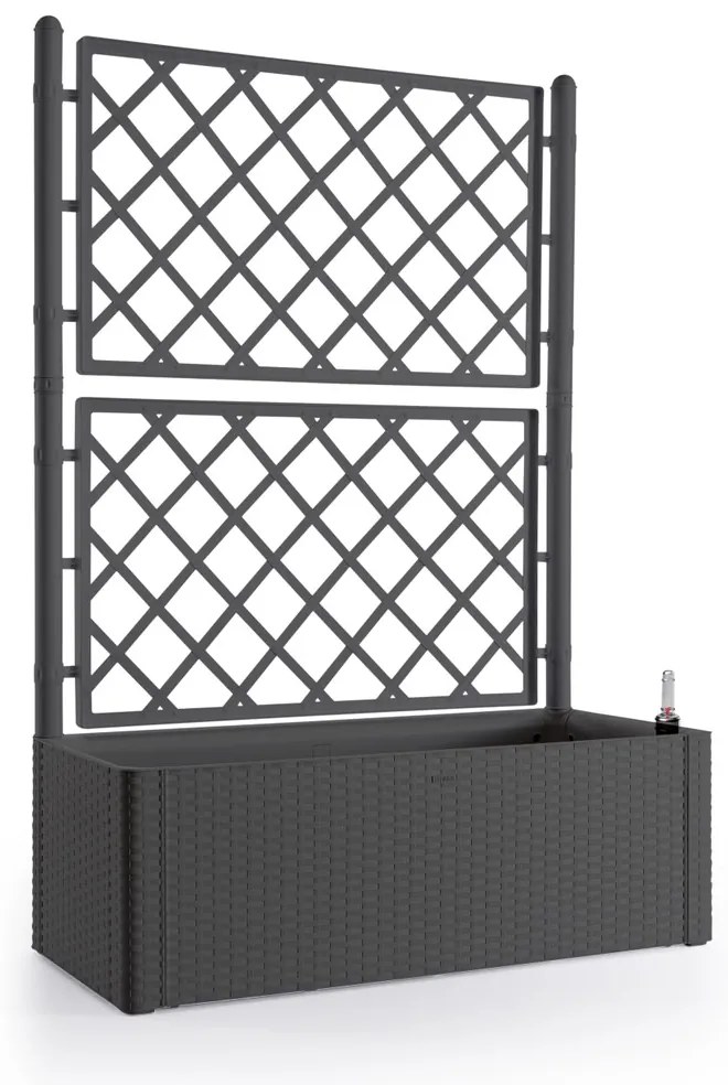 STEFANPLAST Samozavlažovací truhlík Natural Deluxe 90 l s trelážou/mriežkou, antracit
