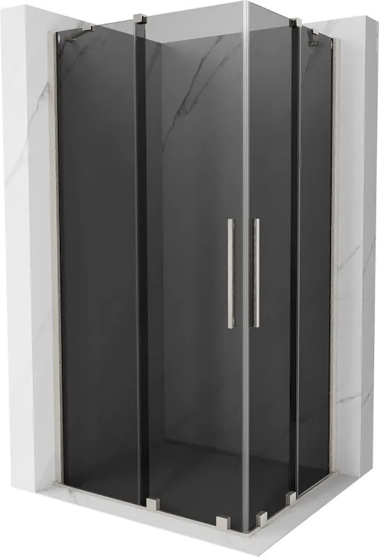 Mexen Velar Duo, sprchový kút s posuvnými dverami 100 x 90 cm, 8mm šedé sklo, brúsená oceľ, 871-100-090-42-97