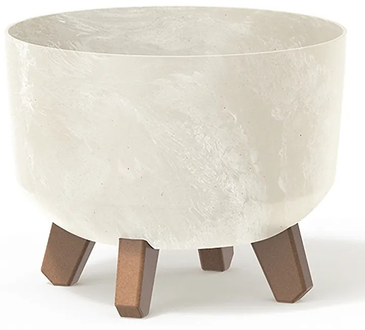 Plastový kvetináč na nožičkách DGRL240E 23,8 cm - krémová