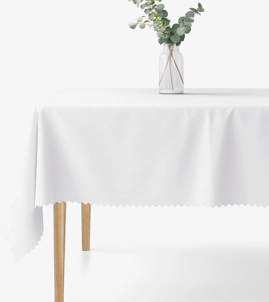 Goldea sviatočný hranatý teflónový obrus - biely s lesklými obdĺžnikmi 80 x 80 cm