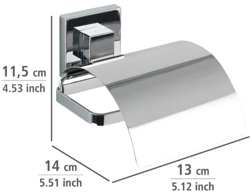 WENKO 22696100-Držiak toaletného papiera VACUUM-LOC QUADRO ED 13x14 cm lesklý chróm