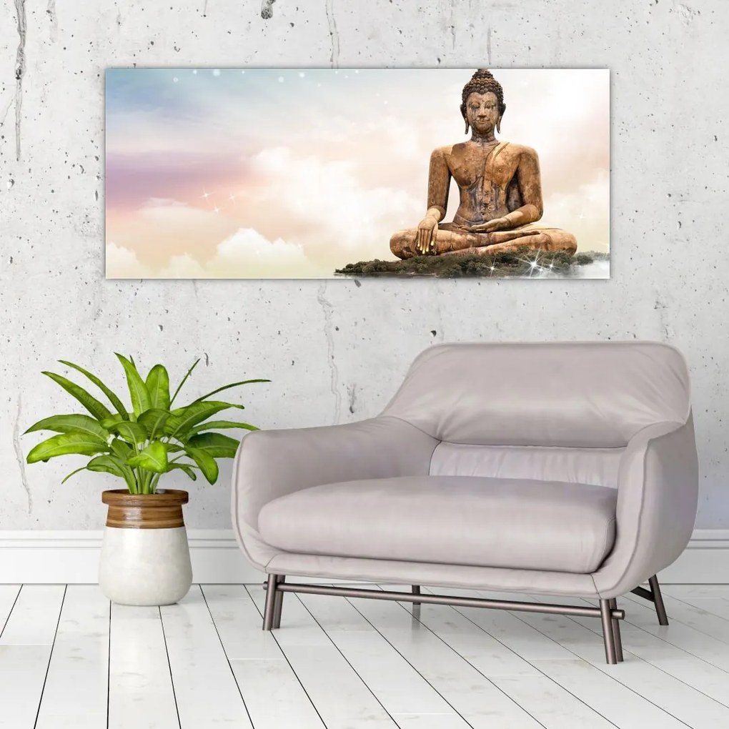 Obraz - Budha dozerajúci na zemi (120x50 cm)