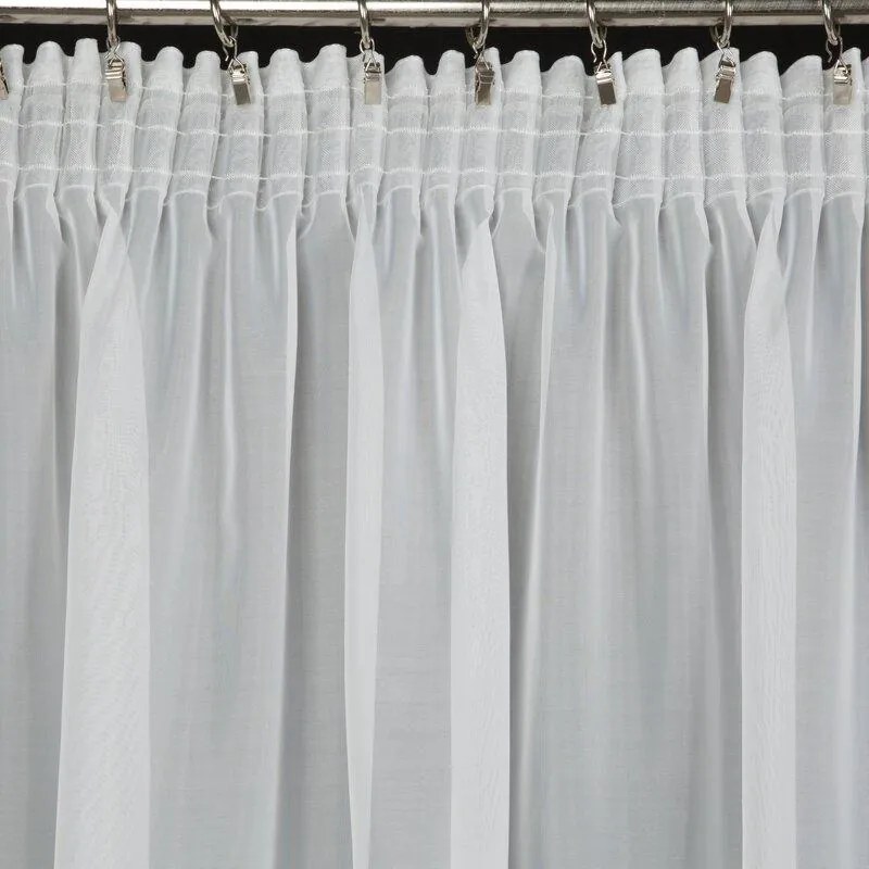 Biela voálová záclona na páske LUCIA 300x270 cm