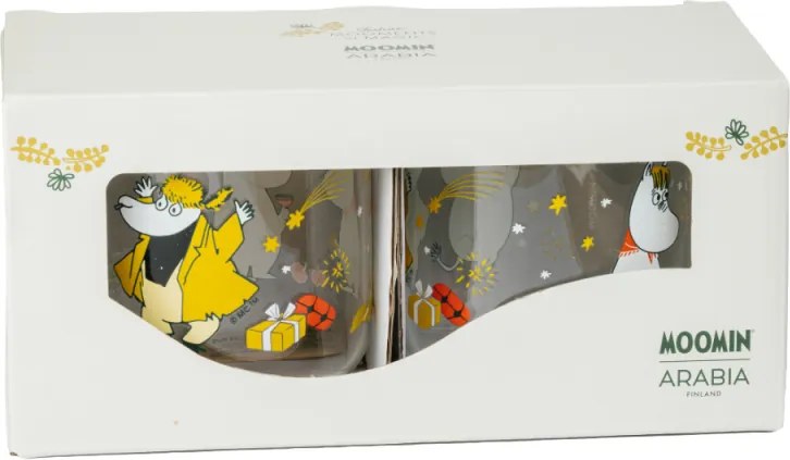 Sada sklenených hrnčekov Moomin Gift of Love 0,3l, 2 ks