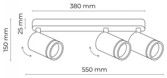 Bodové svietidlo JET 3xGU10/10W/230V čierna