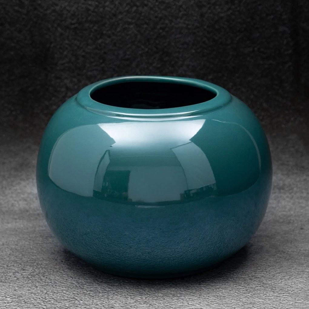 KERAMICKÝ KVETINÁČ 22X16 CM TYRKYSOVÁ