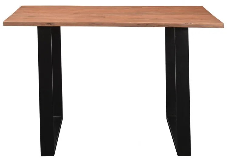 furniture-nabytek.cz - Jídelní stůl Willy z masivní akácie s černými kovovými nohami, lakovaný, přírodní – 120×80 cm