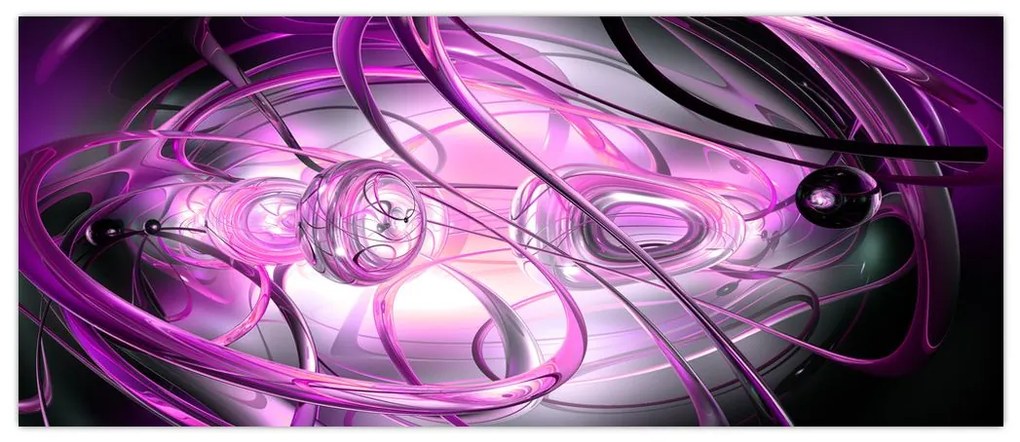 Obraz krásnej fialovej abstrakcie (120x50 cm)