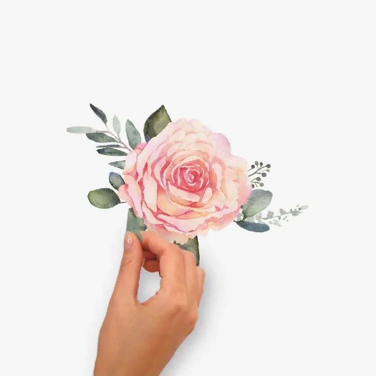 Dekoratívna samolepka KVETY RUŽE v štýle akvarelu