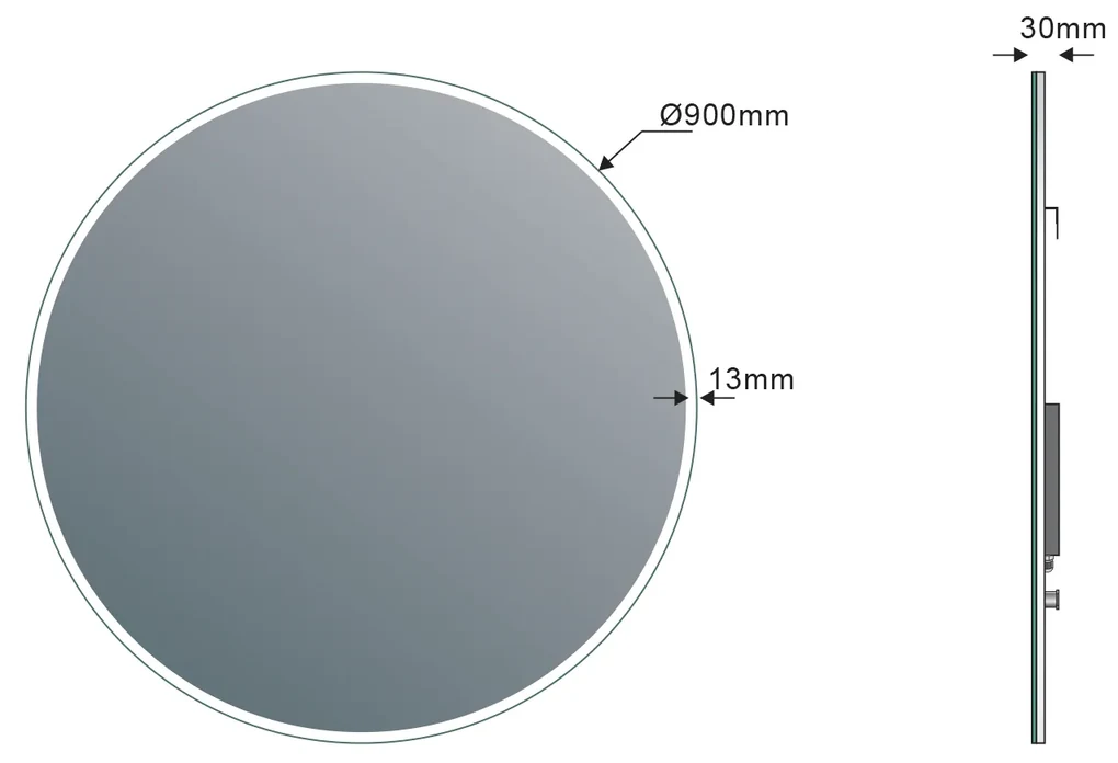 Sapho Sapho, VISO guľaté zrkadlo s LED osvetlením, ø 90cm, VS090