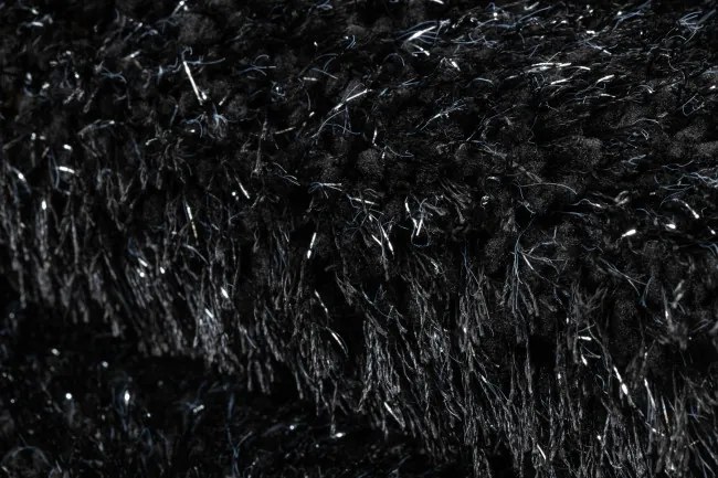 Kúpeľňový koberček SYNERGY glamour / lurex, čierny kruh