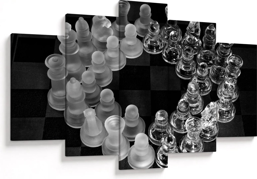 Obraz - čiernobiele šachy (150x105 cm)