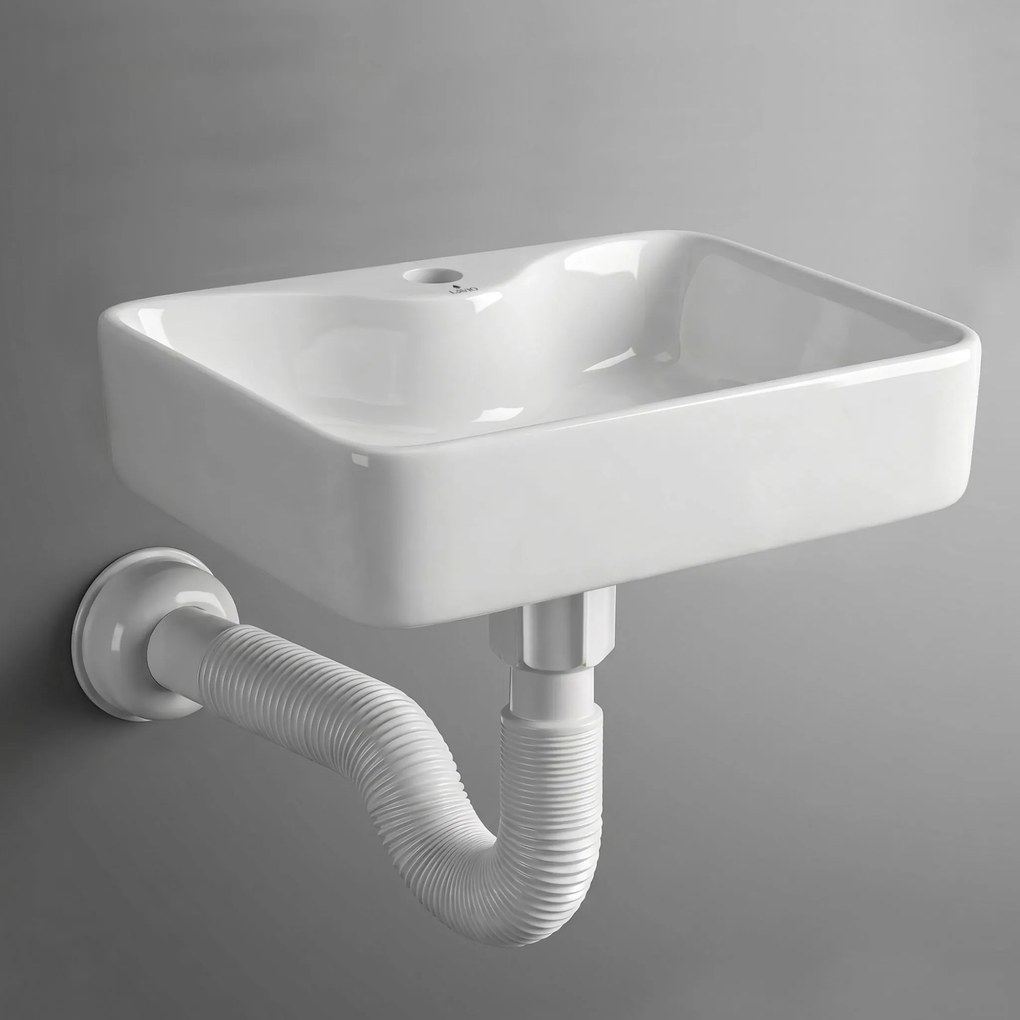 Keramické umyvadlo na desku Aura 47 cm lesklé bílé
