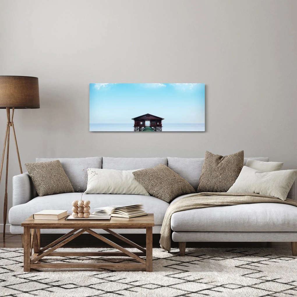 Obraz domu na mori (120x50 cm)