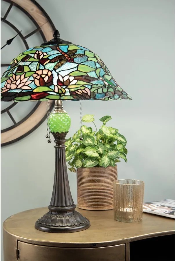 Stolní Tiffany lampa Roof - Ø 41*65 cm