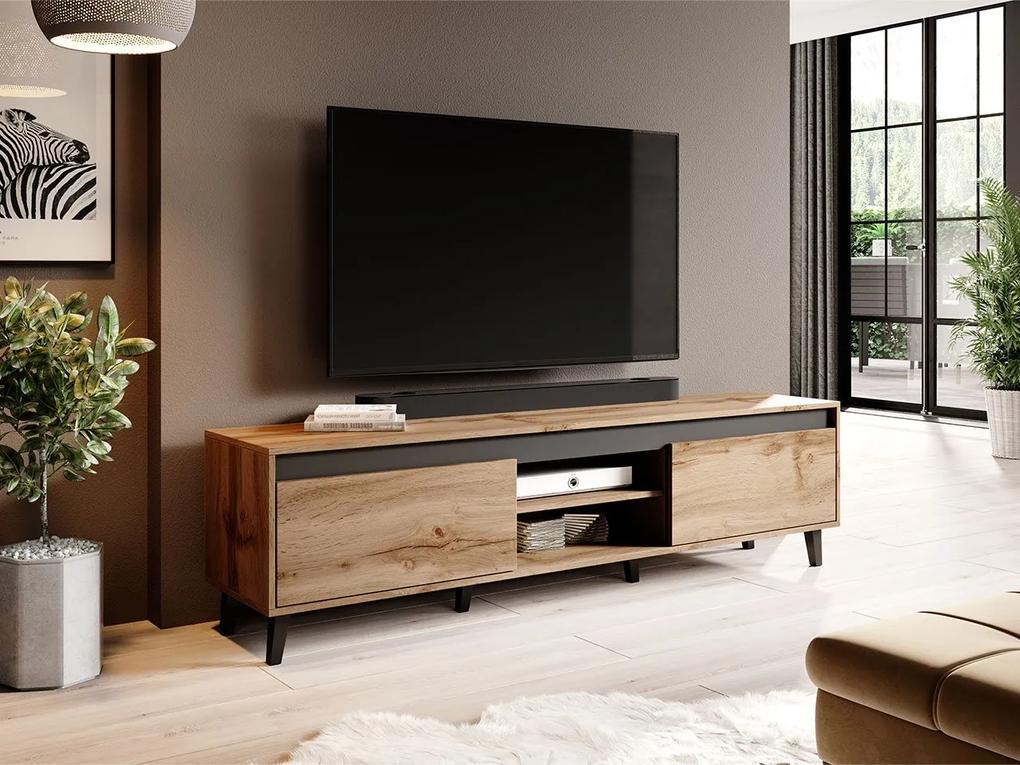 TV skrinka/stolík Evrona II (wotan + wotan + antracit). Vlastná spoľahlivá doprava až k Vám domov. 1053974