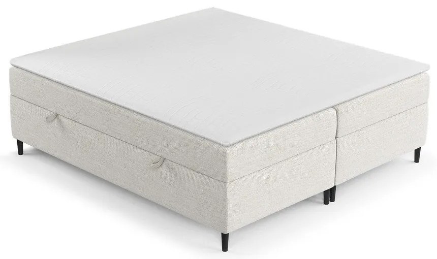Krémovobiela boxspring posteľ s úložným priestorom 200x200 cm Araya – Maison de Rêve