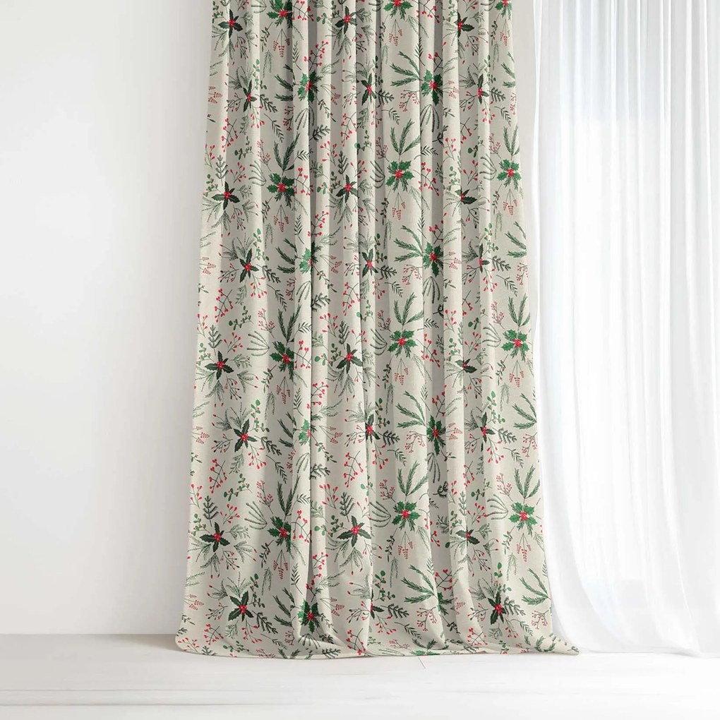Goldea dekoračný záves valencia - lesné vetvičky 180x135 cm