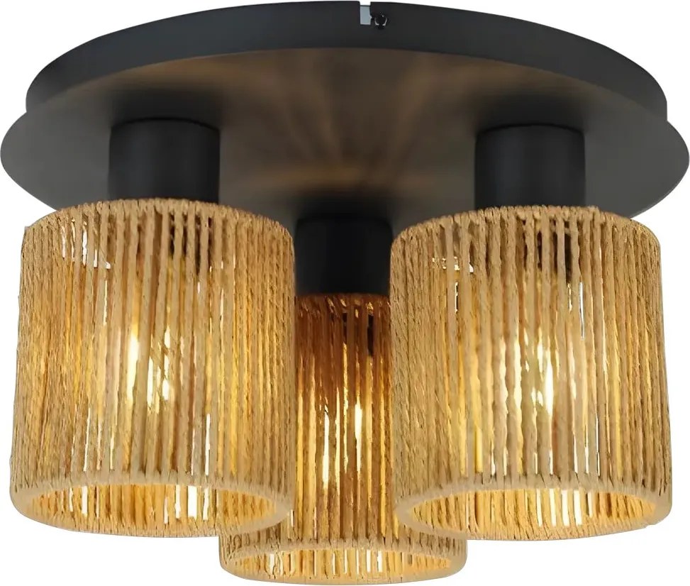 Toolight Toolight, stropné svietidlo 3xE27, APP1819-3CPR, čierna-hnedá, OSW-00620