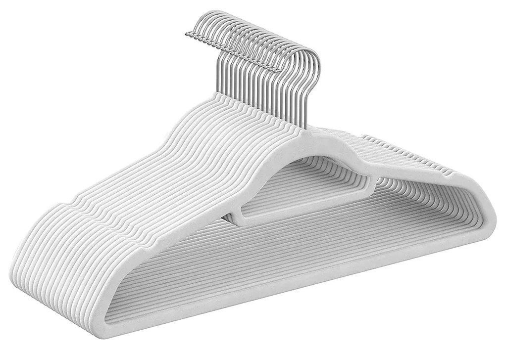 Sada 50 ks Zamatový vešiak na oblečenie Russo 44 × 23 × 0,5 cm