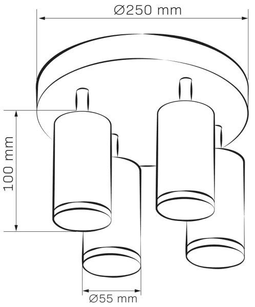 Kúpeľňové bodové svietidlo TURYN 4xGU10/10W/230V IP44 biela