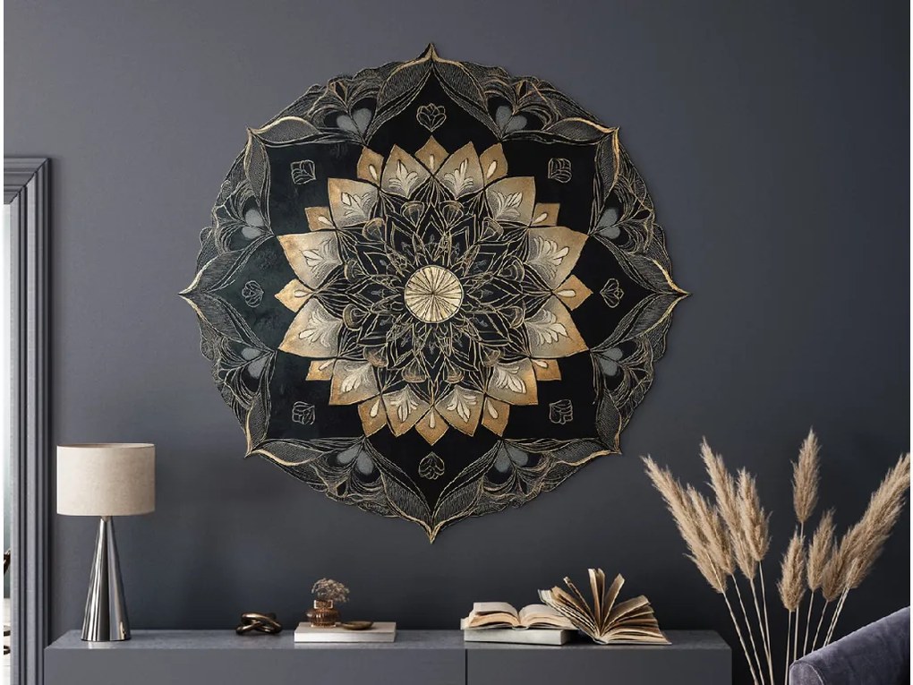 drevko | Kruhová mandala Zlatá hĺbka 44 x 45 cm